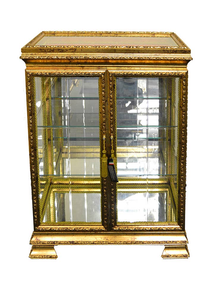 27 x 14 x 36 Ant. Gold Cabinet for wholesale by Three Star IM/EX Inc.