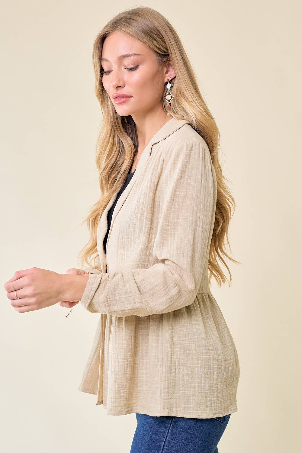 Doe and Rae – Engroshandel Blazer - Dame – SHIRRED GAZE BLAZER - 10374J1