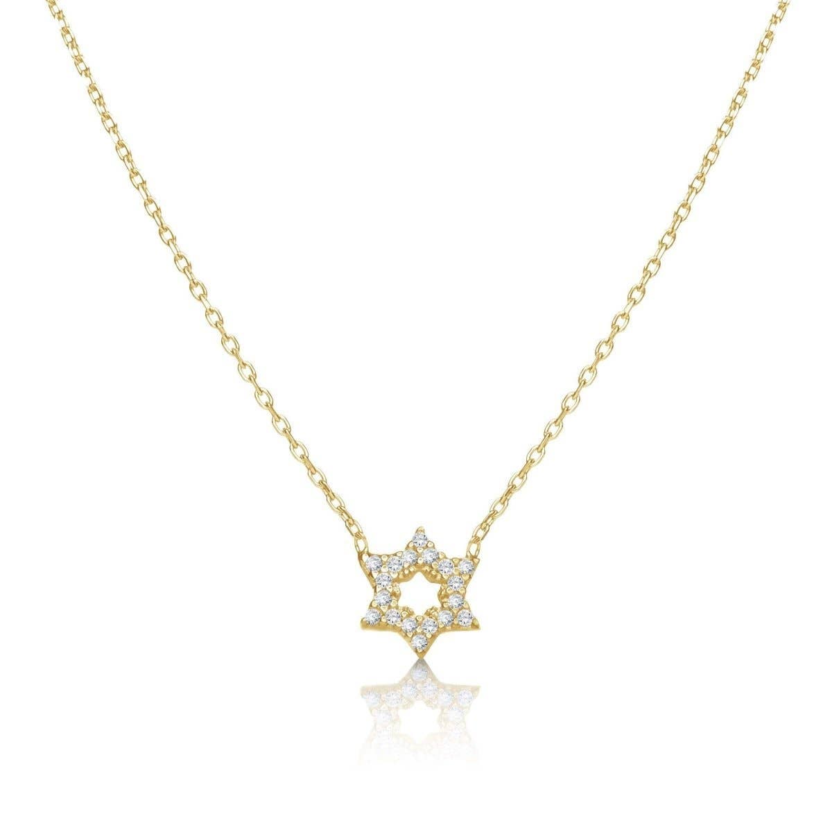 ALEF BET JEWELRY – wholesale Pendant/charm necklace – Sterling Jewish Star with CZ Necklace8