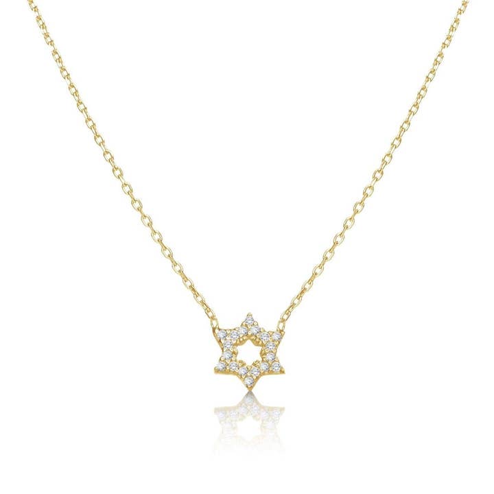 ALEF BET JEWELRY - Wholesale Pendant/Charm Necklace - Sterling Jewish Star with CZ Necklace8