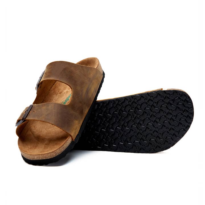 Comfortfusse - Wholesale Sandals - Women's - Bali Nubuck Leather Double-Strap Slippers