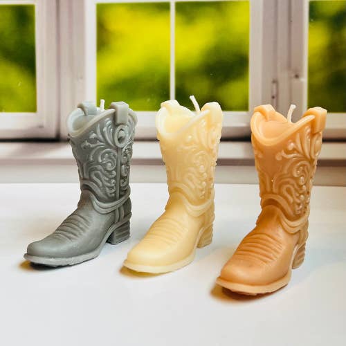 Cowboy Boot Candle for wholesale by 1111 Elm Candle & Soap Shoppe
