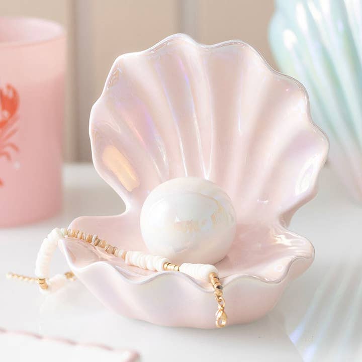 Piatto Portagioie Costiero a Conchiglia Iridescente per la vendita all'ingrosso da parte di Something Different Wholesale