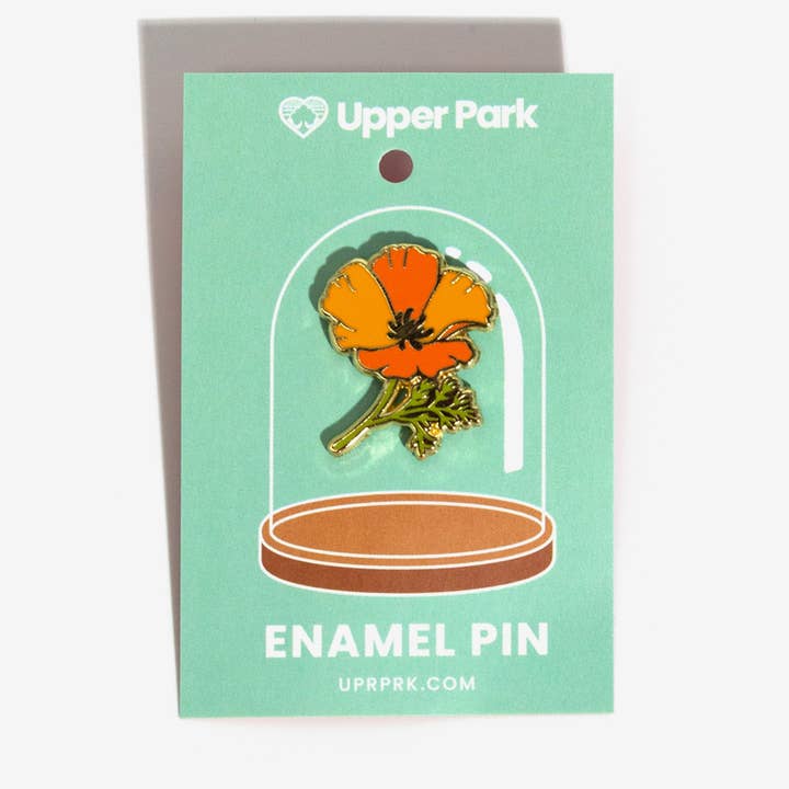 Upper Park Clothing - Wholesale Lapel Pin/Button - California Poppy Enamel Pin0