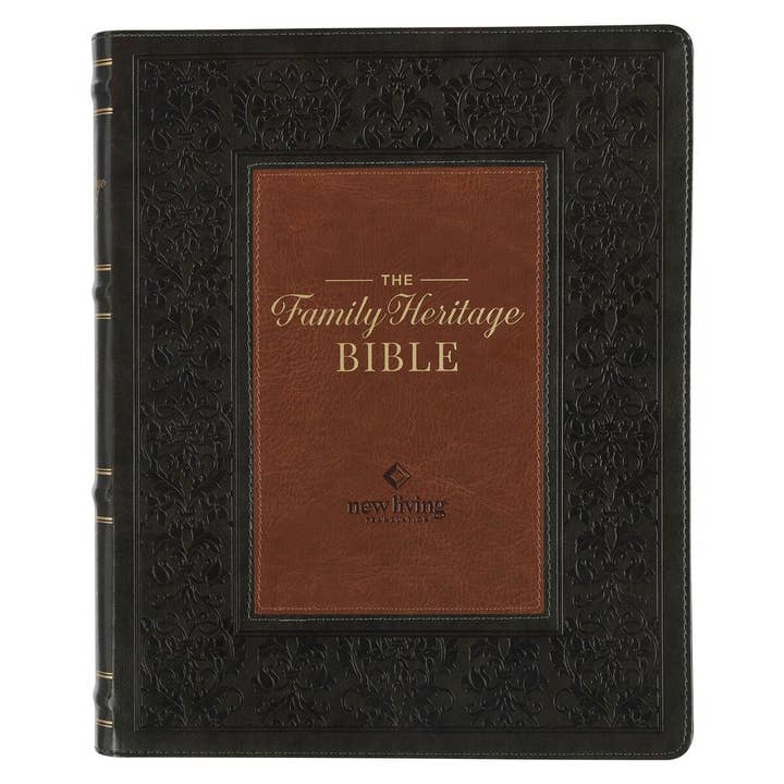 NLT, The Family Heritage Bible Faux Leather Dark Olive/Brown for wholesale by Christian Art Gifts