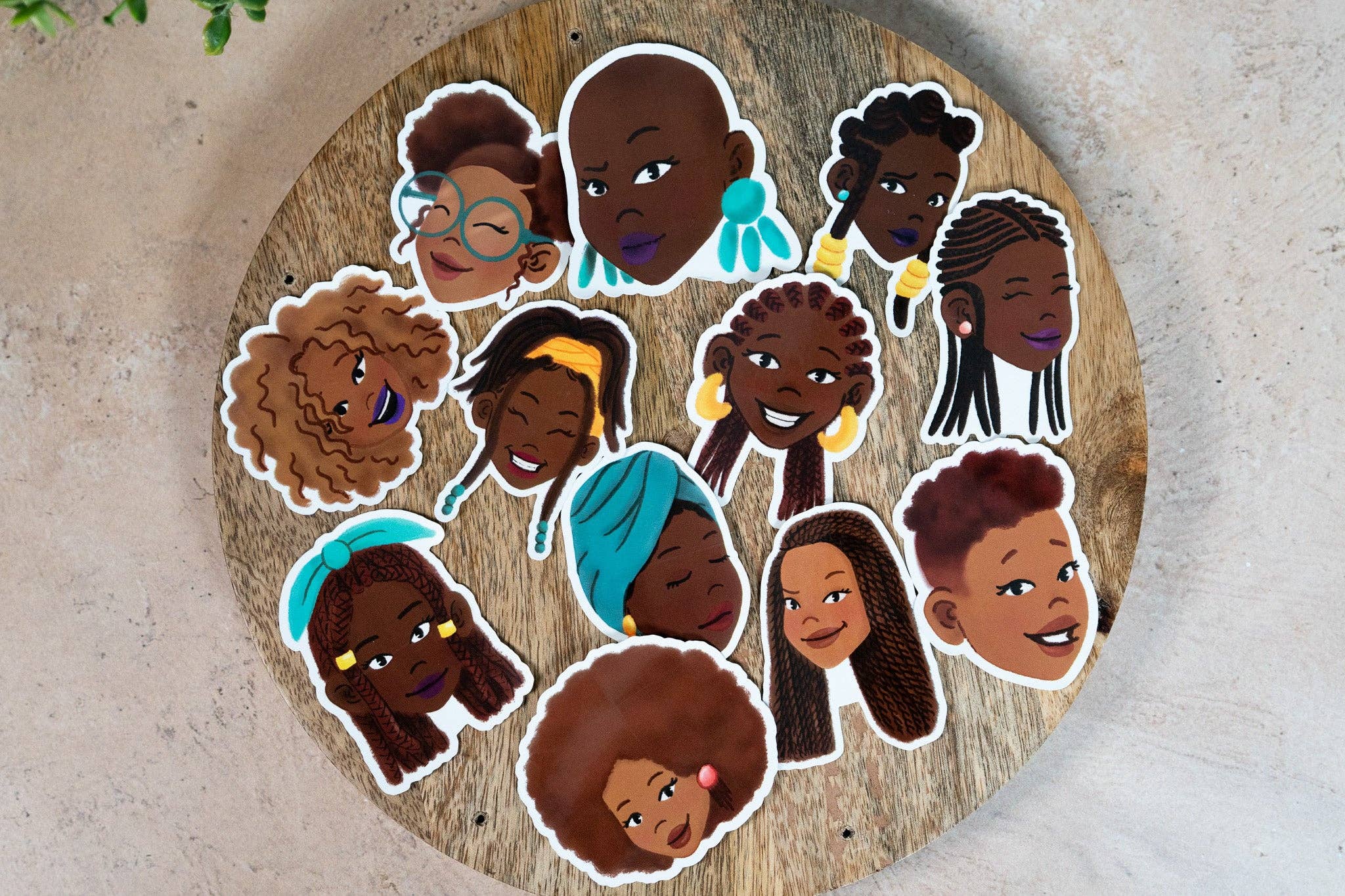Pounded Yam Productions - Wholesale Sticker - Black Girl Hairstyles Stickers: Afro Puffs3