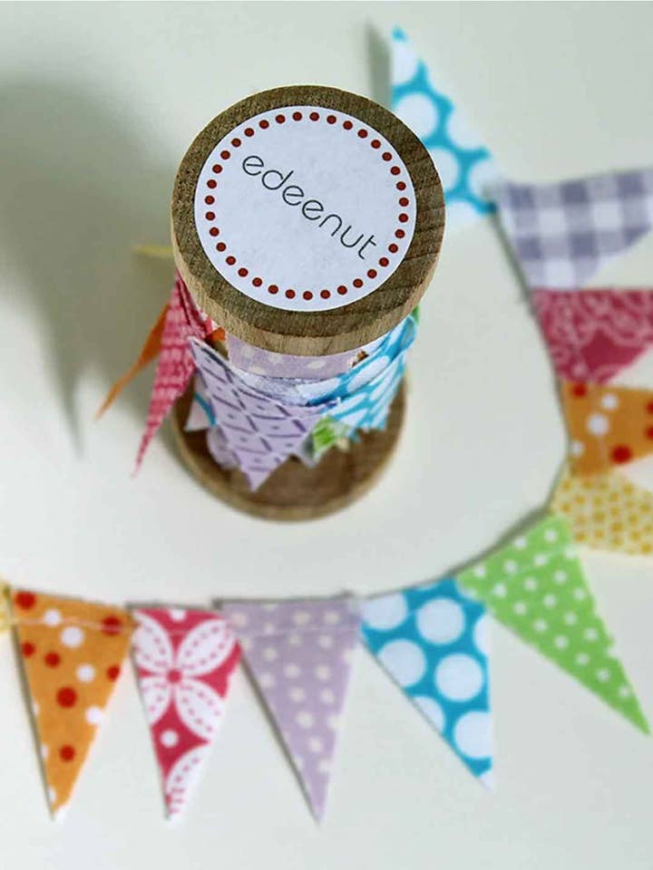 Spool Bunting SOFT RAINBOW, party cake banner, Gift Wrap for wholesale by edeenut