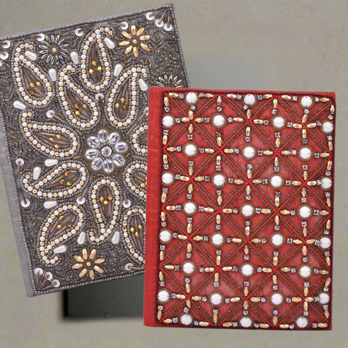 Soothi | Containers Of Creativity – Großhandel Tagebuch – VORBESTELLUNG - Exquisites Zari handbesticktes Tagebuch - Eine königliche Kunstfertigkeit 5x7 Erinnerungsstück10