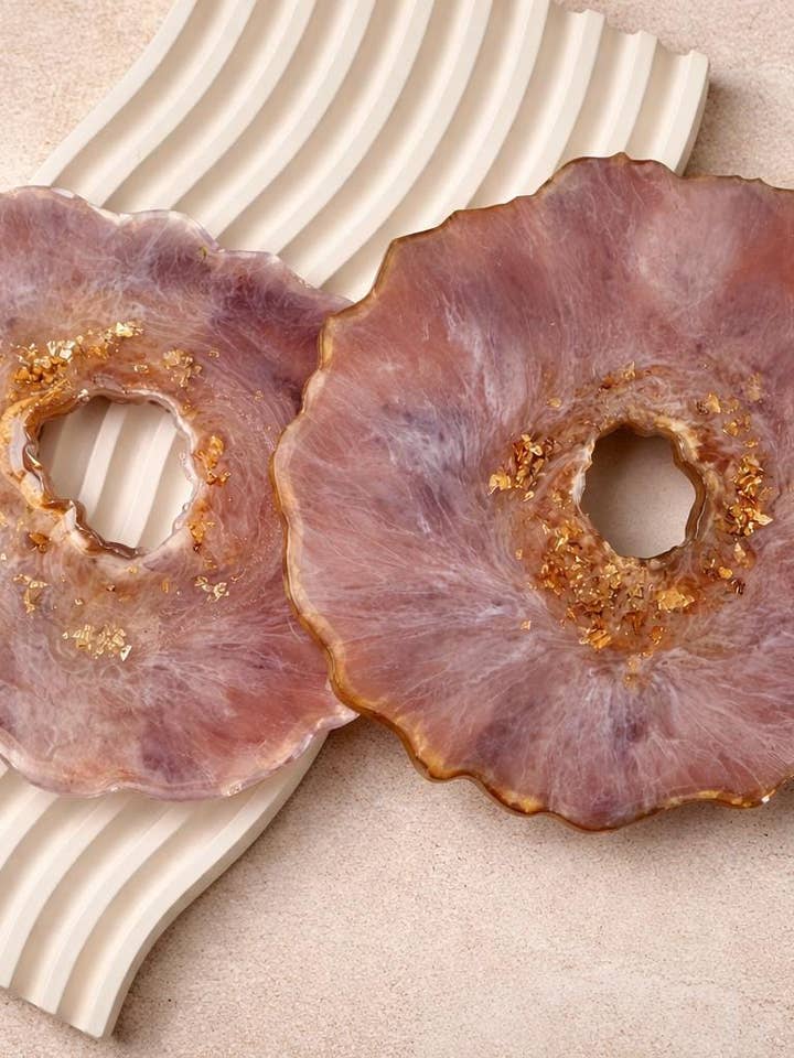 Hartsunderläggset med hål, blommor, konstpalett - 2-pack för wholesale av The lines studio