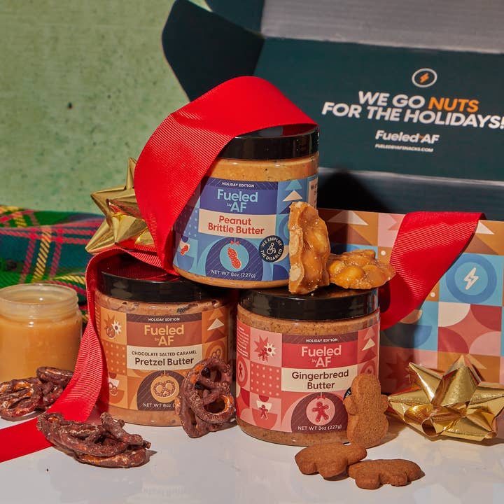 Holiday Nut Butters for wholesale by Fueled by AF