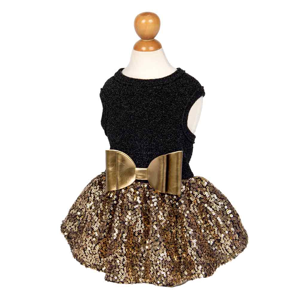 Negro Vestido brillante de lentejuelas para perro de venta al por mayor en Faire1
