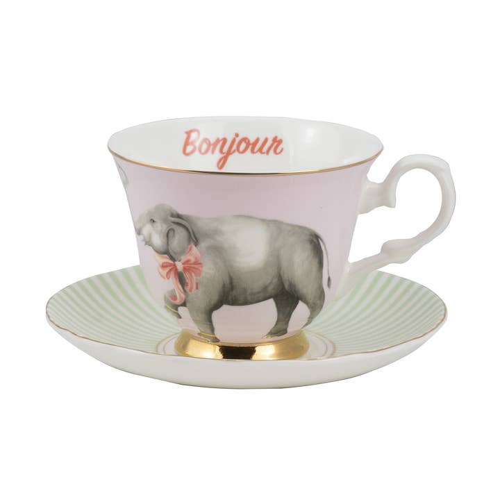 YE - Elephant Tea Cup 280ml Pair - Animal Magic for wholesale by Yvonne Ellen