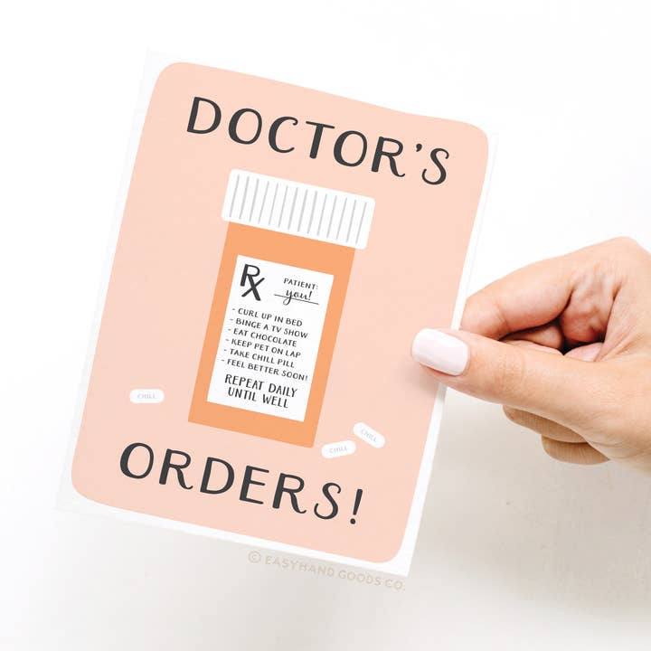 Easyhand Goods – formerly Onderkast - Wholesale Get Well Card - Doctor’s Orders Pill Bottle Greeting Card2