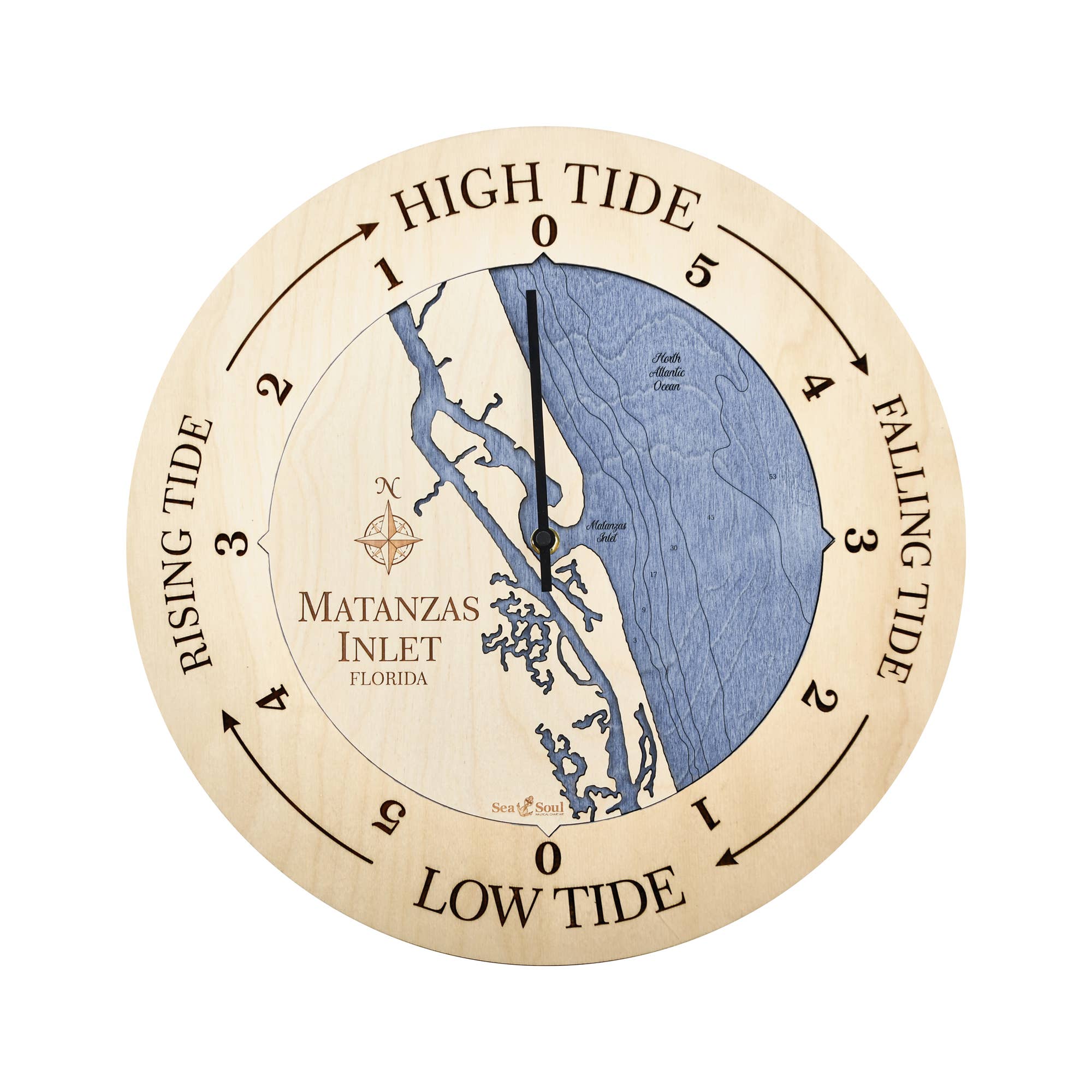 Sea & Soul Nautical Chart Art - Wholesale Wall Clock - Florida East Coast Nautical Chart Tide Clock-Many Locations108