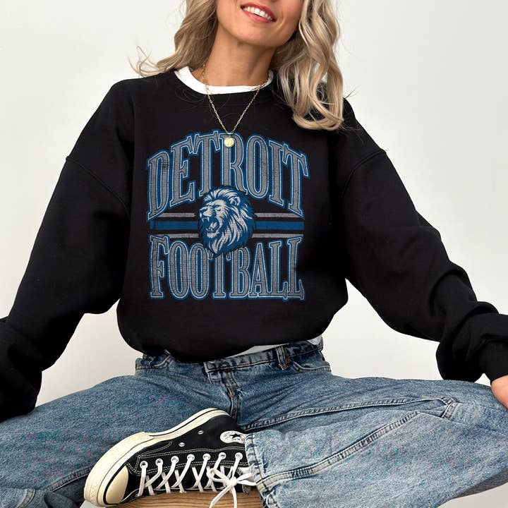 Sudadera de fútbol de Detroit, suéter vintage de los Detroit Lions para venta al por mayor de NVC Ecommerce LLC