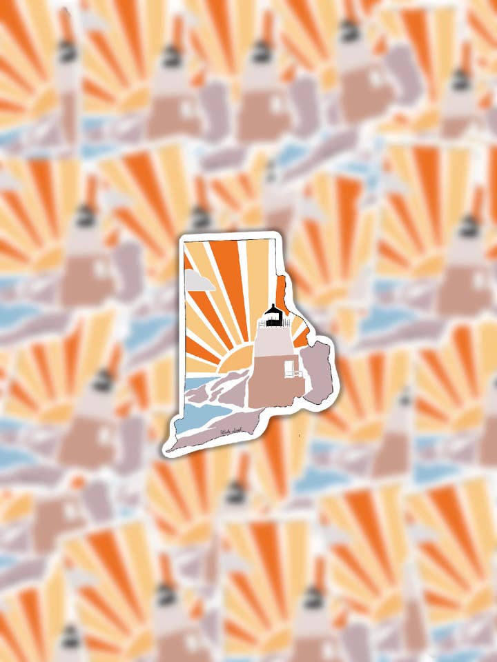 Adhesivo del estado de Rhode Island para venta al por mayor de CreationsByMaddied