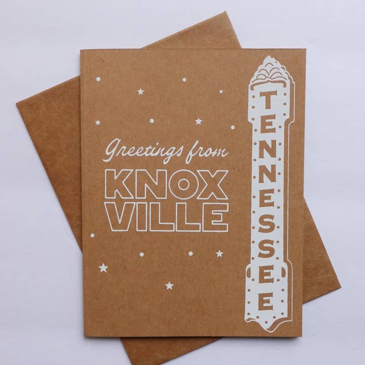 Greetings From Knoxville Screen Printed Greeting Card for wholesale by For Tha Masses Design