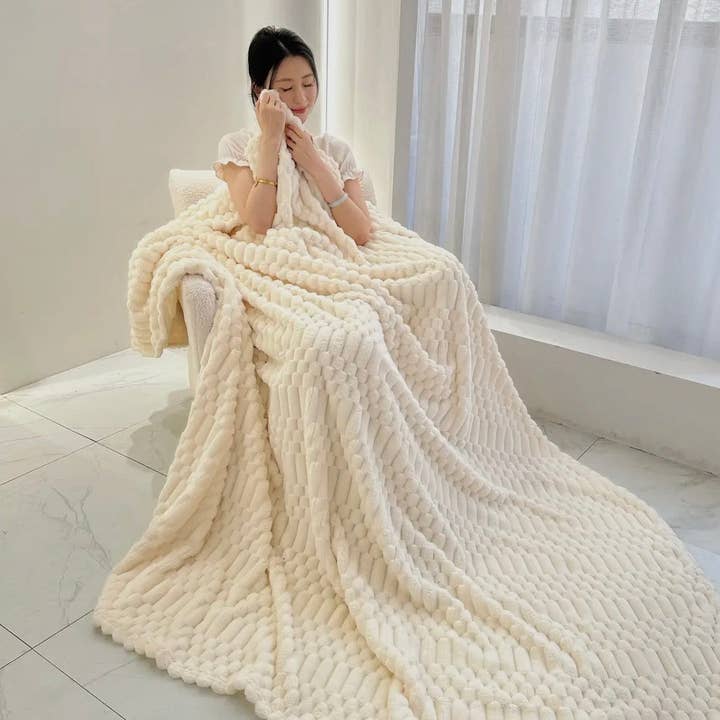 Turtle Fleece Throw | White for wholesale by The Crown and Cradle Wholesale