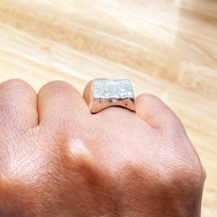 MOCA Jewellery - Wholesale Signet Ring - Textured Signet Ring9