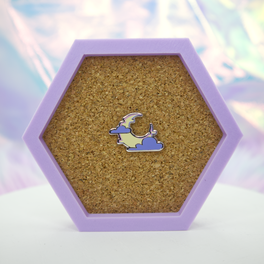 Glitchberry - Wholesale Lapel Pin/Button - Mini Moon Vaporwave Enamel Pin6