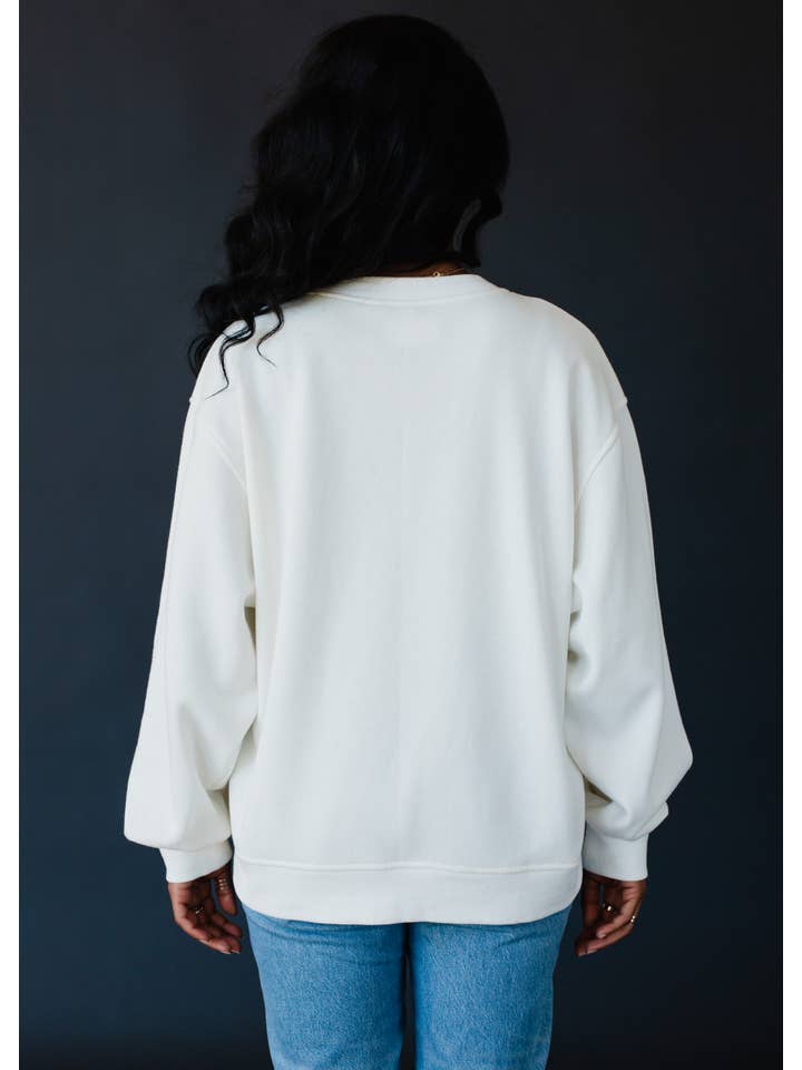 Panache Apparel Co. - Wholesale Sweatshirt - Women's - White Apres Ski Club Sweatshirt