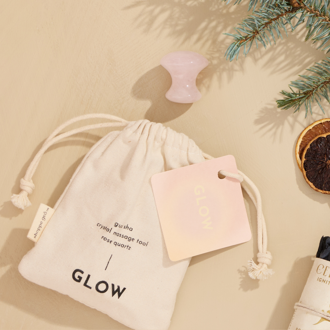 GeoCentral – wholesale Gua Sha tool – GLOW Gua Sha Crystal Massage Tool - Plastic Free0