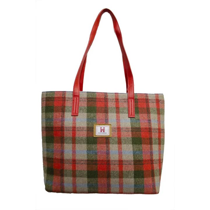 Strathurie Tweed Orange Tartan Check Ladies Medium Shopper for wholesale by Strathurie