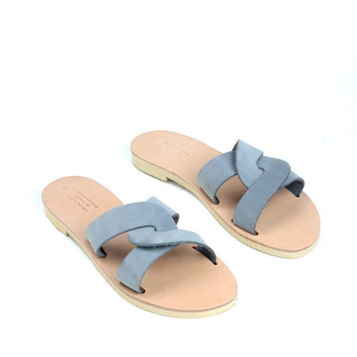 Sandálias de couro deslizantes para mulher por atacado de Nikola Sandals