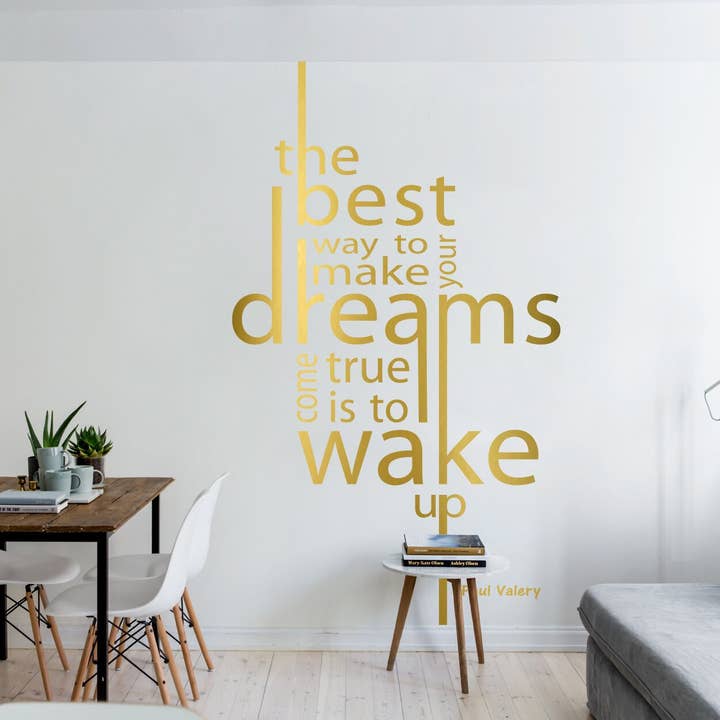 KUARKI - Venta al por mayor Vinilo/adhesivo de pared - Despierta, Paul Valery, Citas, Tipografía, Haz sueños3