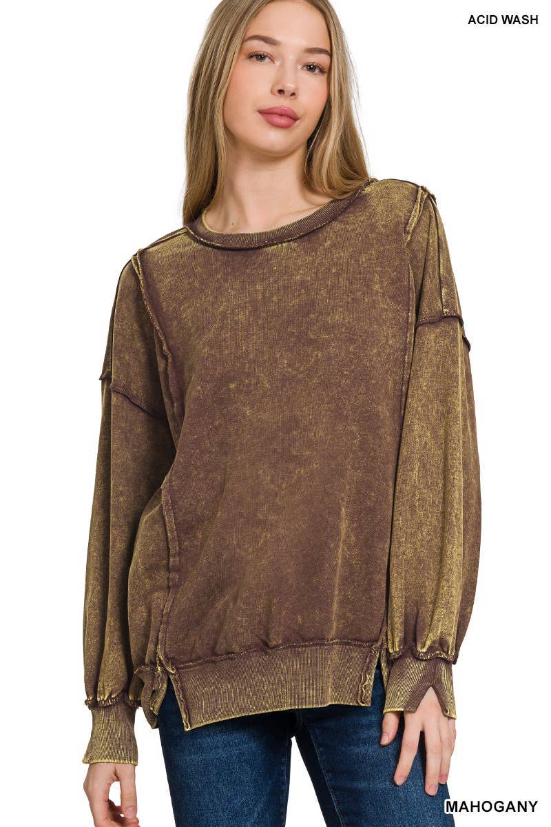 Vanilla Monkey - Vendita all'ingrosso Felpa - Donna - Felpa con cuciture a vista Acid Wash F/Terry3