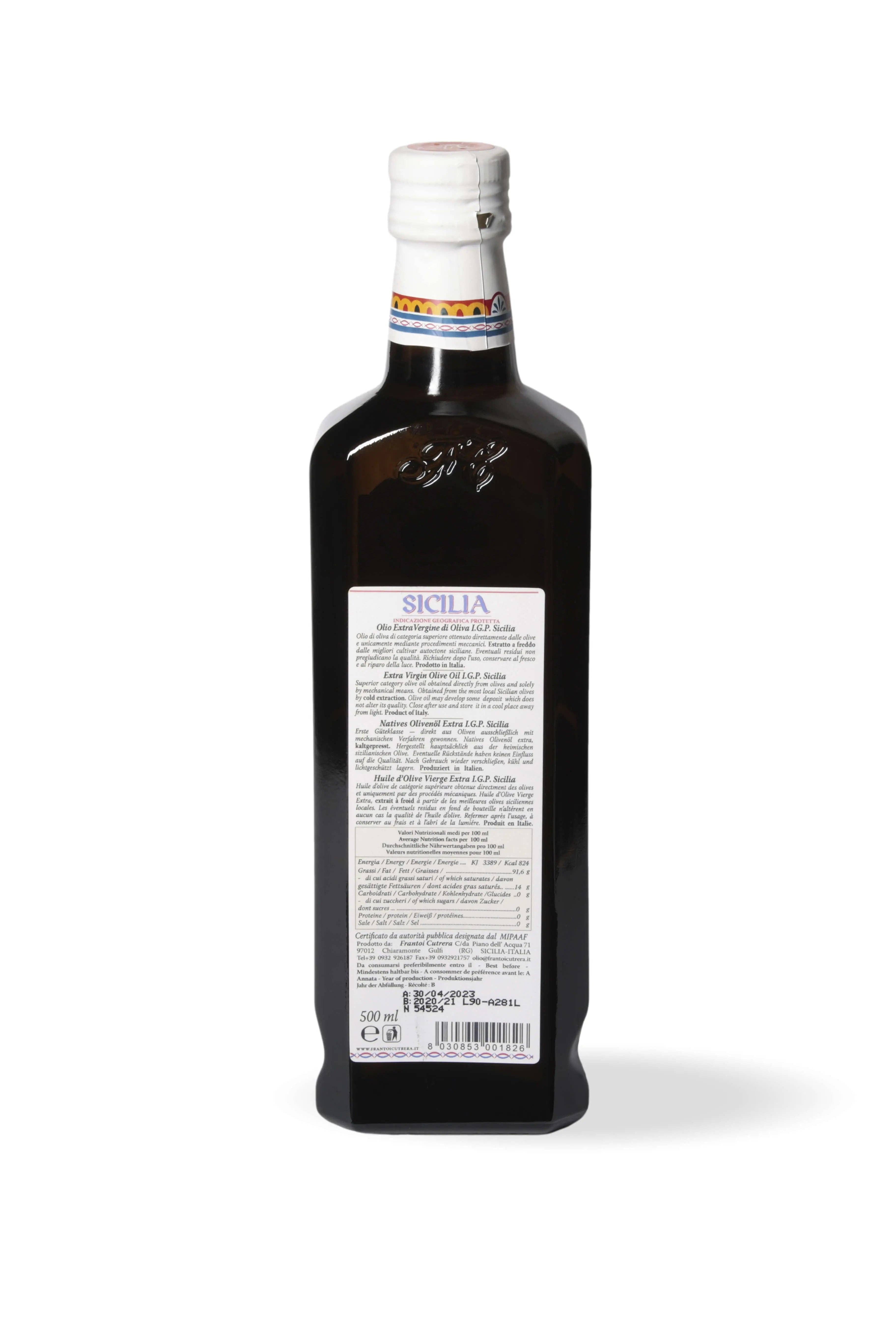 Frantoi Cutrera - Vendita all'ingrosso Olio d'oliva - IGP Sicilia - Olio Extravergine di Oliva Siciliano - Confezione da 6 Bottiglie0