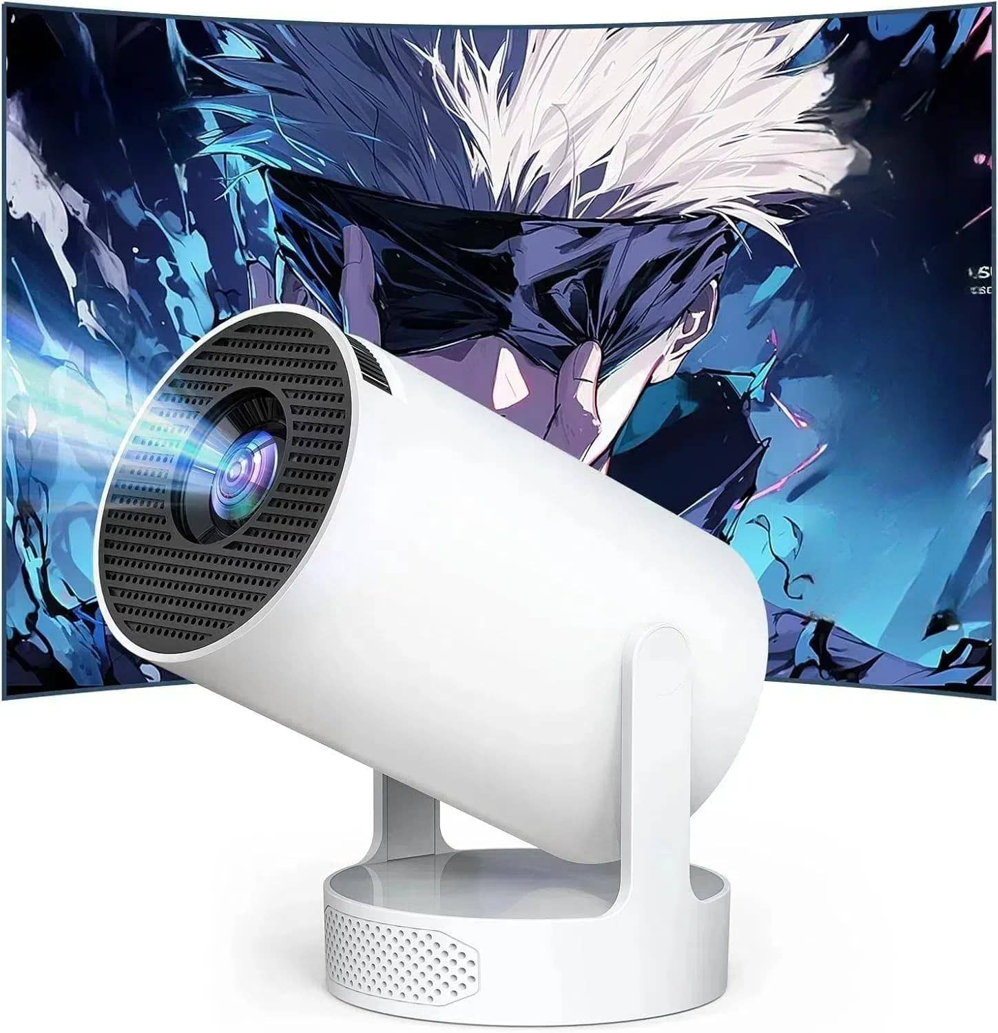 Infinite Basics - Wholesale Speakers - Pro Mini Portable Smart Projector with Android 13, Full HD, WiFi 6, Bluetooth 5.0, Built-in Apps for Netflix & YouTube – Works with Phone, Laptop, TV, HDMI, PS51