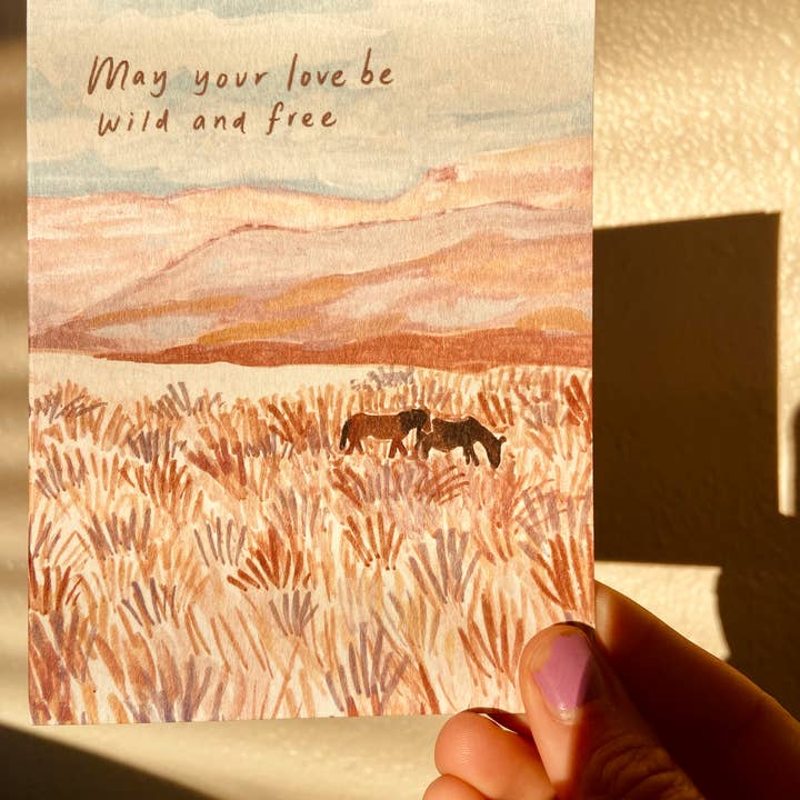 Little Salt Wagon - Wholesale Love Card - May Your Love Be Wild and Free Horse Pasture Greeting Card3