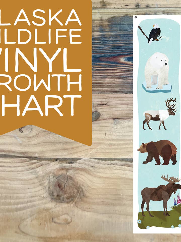 Alaska Wildlife Growth Chart for wholesale by Wren and the Raven