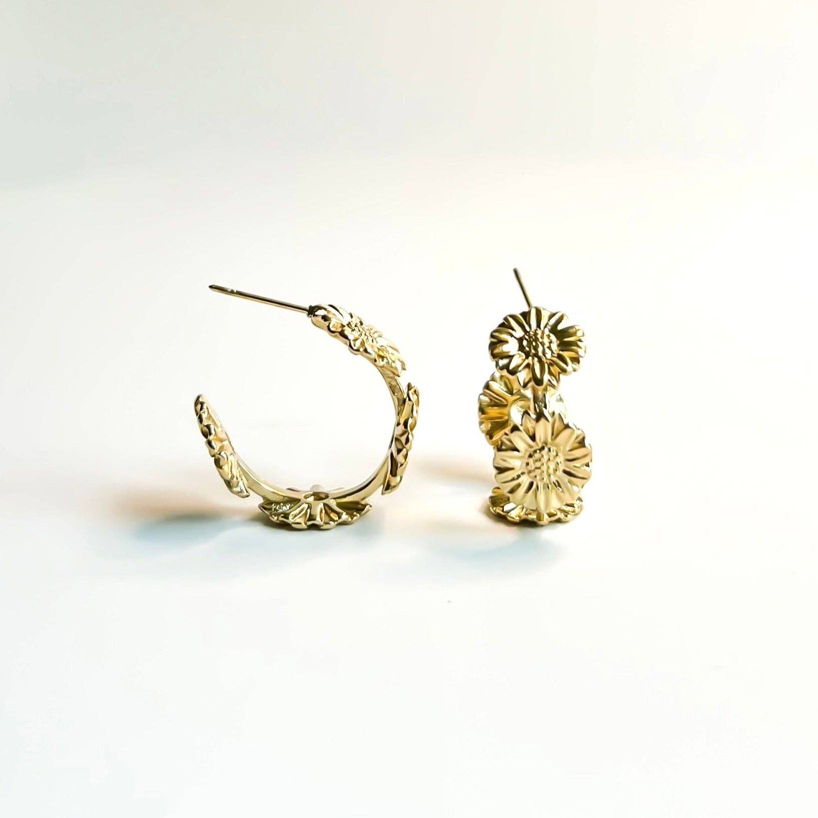 Natalie Clare Collections - Wholesale Hoop Earrings - Van Gogh Sunflower Hoop Earrings1