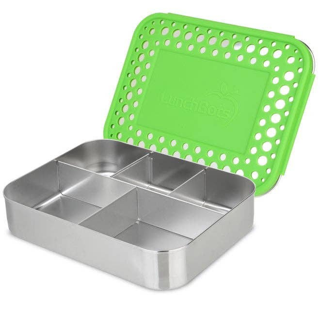 LunchBots Cinco Stainless Steel 5 Compartment Bento Box for wholesale by Fenigo Inc
