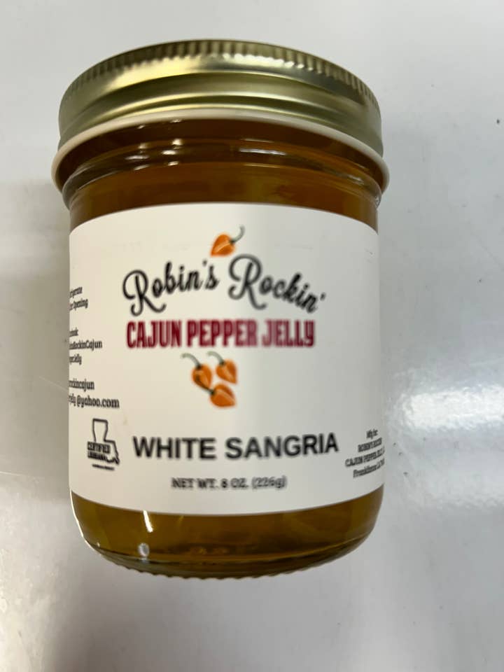 White Sangria Pepper Jelly for wholesale by Robin’s Rockin’ Cajun’ Pepper Jelly