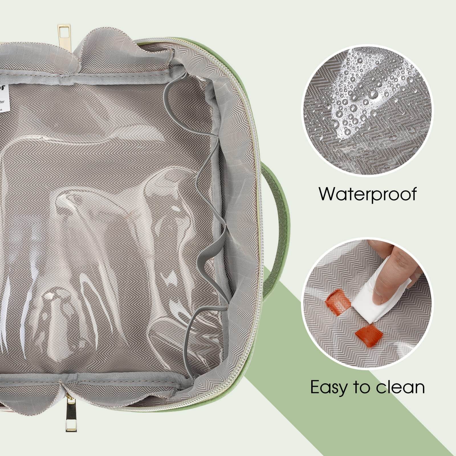 wandf - Venta al por mayor Bolsa para maquillaje - Bolsa de maquillaje de cuero vegano plana abierta, bolsa cosmética con cremallera34