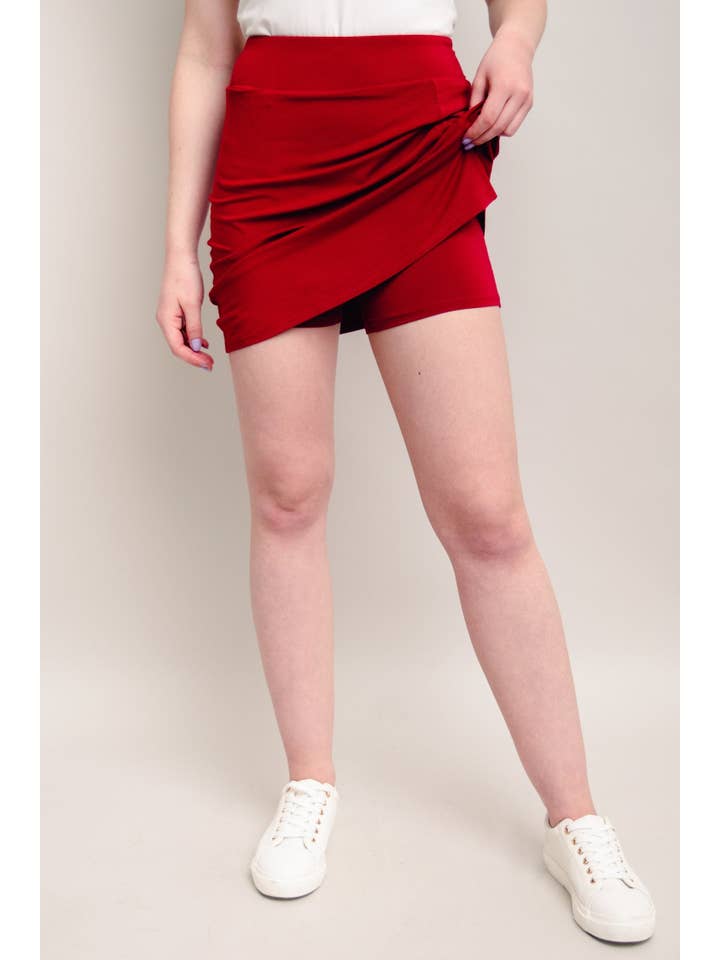 Blue Sky Clothing Co LLC - Wholesale Broekrok - Dames - Melly Skort, Lipstick, Bamboe4