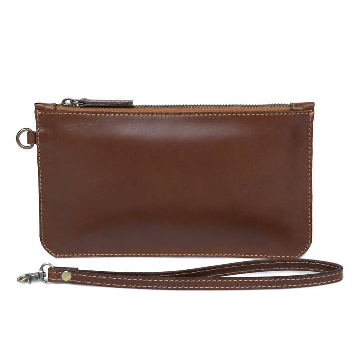Dark Brown Leather Clutch for wholesale by Atitlan Leather