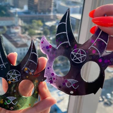 The Witchin Waifu – wholesale Keychain – Women's – Goat Demon Resin Safety Baphomet Self-Defense Key Chain