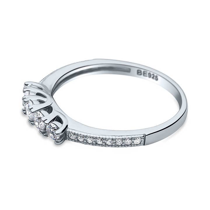 BERRICLE - Wholesale Multi-Stone Ring - BERRICLE Silver 5-Stone Cubic Zirconia Wedding Eternity Ring