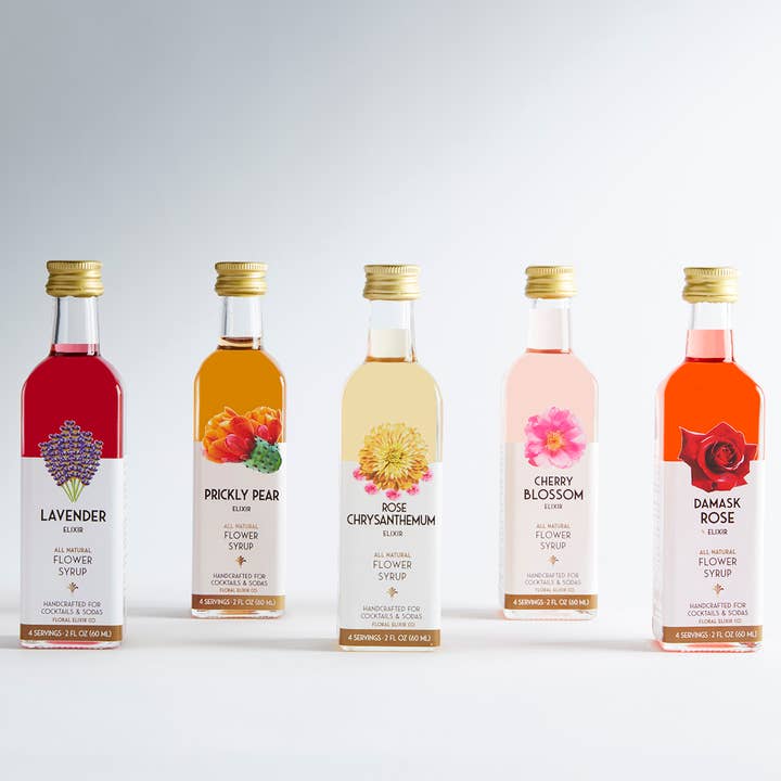 Floral Elixir Co. - Wholesale Cocktail Mix/Syrup - Love Potions Cocktail Kit. 5-Pack Flower Syrups.