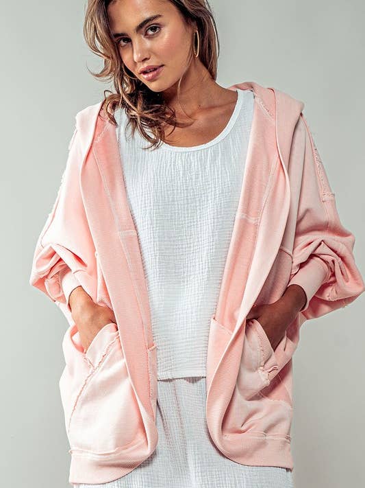 Urban Daizy - Wholesale Hoodie - Women's - ORGANIC EXPOSED SEAM HOODED SWEATER