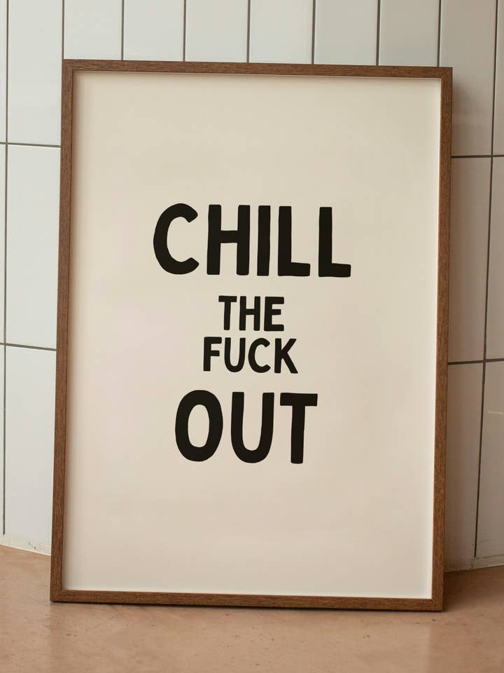 Relaxa Caralho | Preto & Creme | Impressão Artística por atacado de Wisdom and Wonder Designs