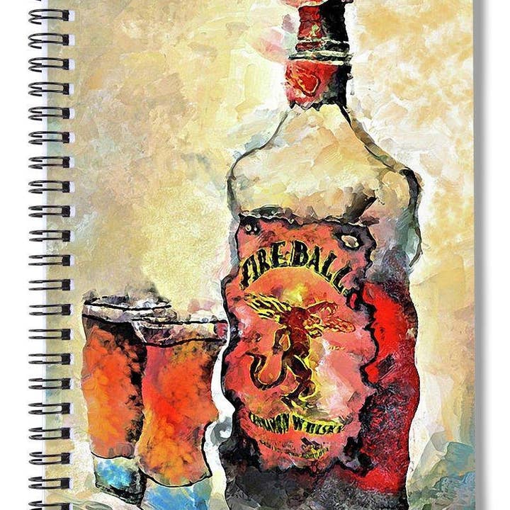 Fireball - Spiral Notebook for wholesale by Drunk Girl Art