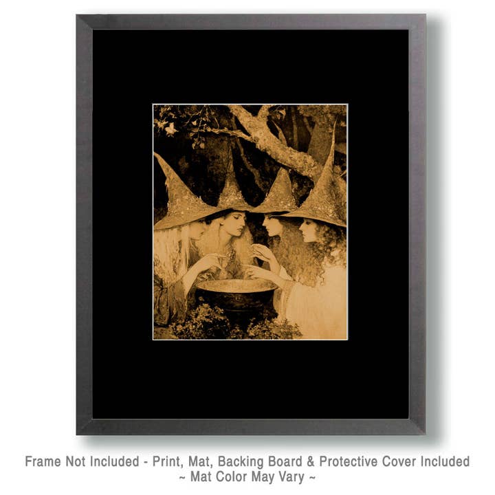 Mowbi - Venta al por mayor Ilustración - Brujas Vintage - Impresiones de Arte de Pared de Brujas y Brujería – Obra de Arte de 8″x10″ para Marco de 11″x14″1