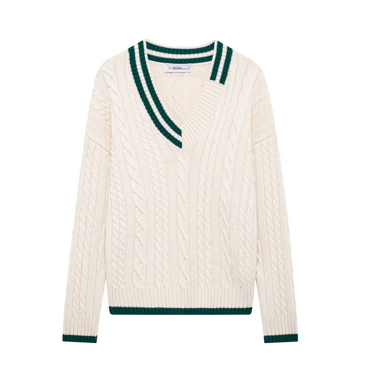 BEIGE V-neck fashion all-in-one eight-strand sweater for wholesale on Faire