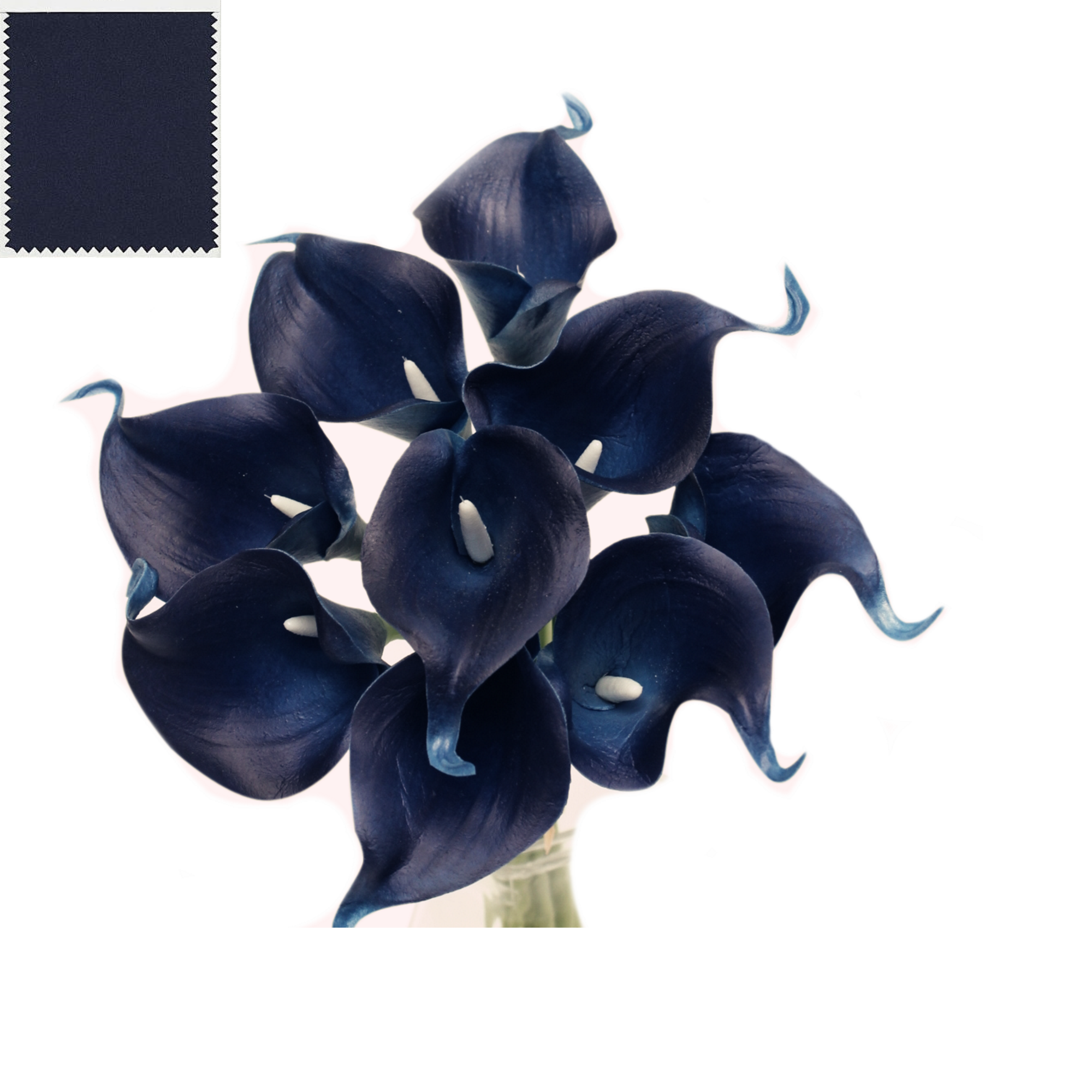 Angel Isabella - Wholesale Artificial Flowers - Pack of 10-Lifelike Real Touch Calla lily-Navy Collection0