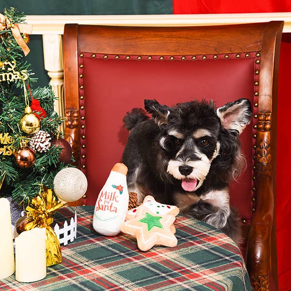 Hugsmart Products Inc - Wholesale Pet Plush Toy - Dog - HugSmart Pet - Happy Woofmas | Milk & Cookies - Plush Toy